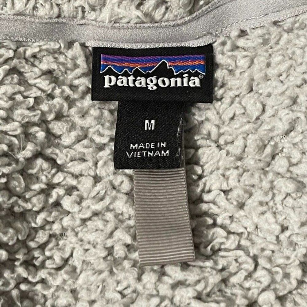 Patagonia Womens Light Gray Deep Pile Quarter Zip Fleece Sweatshirt Sz M - Picture 2 of 8